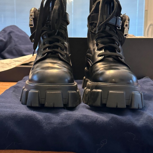 Prada Monolith Brushed leather and nylon boots - Picture 5 of 8